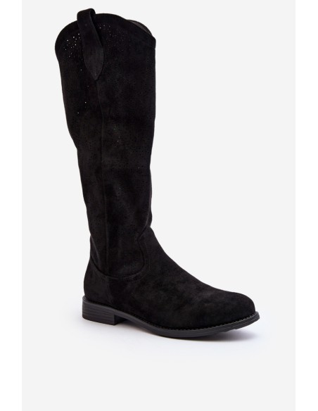 S.Barski HY66-132 Women's Black Lace-Up Boots