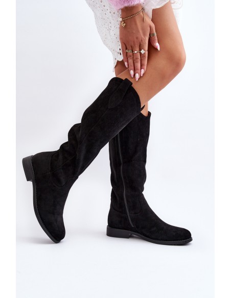 S.Barski HY66-132 Women's Black Lace-Up Boots