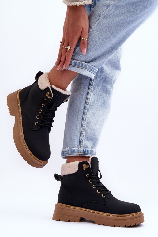 Women's Suede Trappers Black Jette