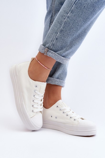 Women's White Fabric Sneakers Staneva 2