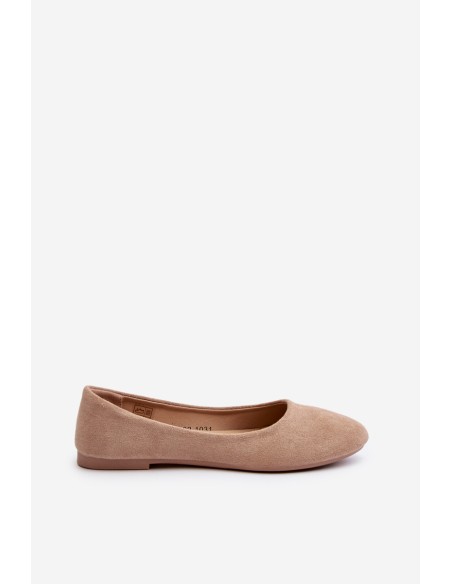 Beige Women's Suede Ballerina Flats Lasota