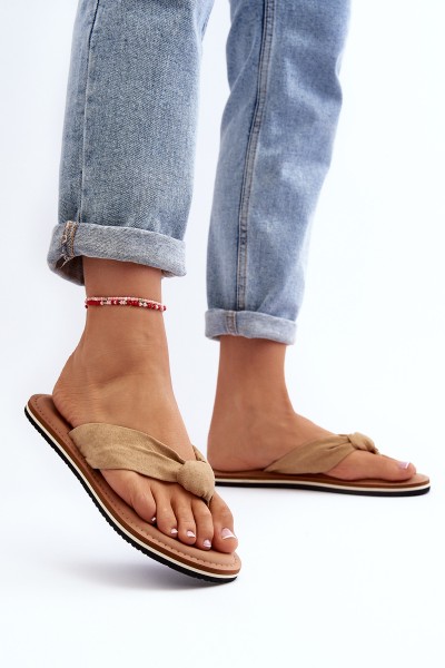 Women's Flip Flops Big Star LL274623 Beige 2