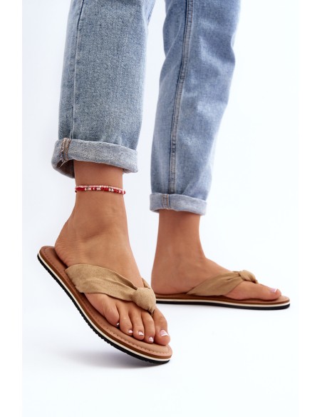 Women's Flip Flops Big Star LL274623 Beige