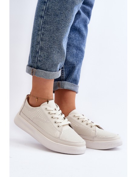 Women's Leather Sports Shoes Sneakers White Failla