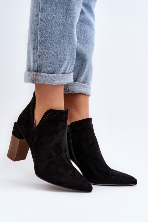 Ankle Boots with Lace Pattern Black Vailen