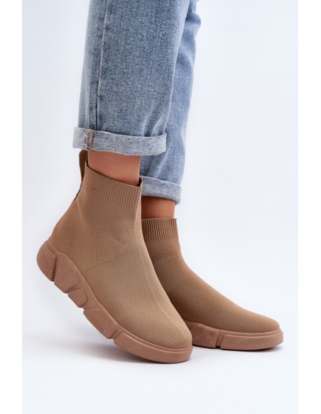 Women's Sports Shoes with Sock Beige Zirila