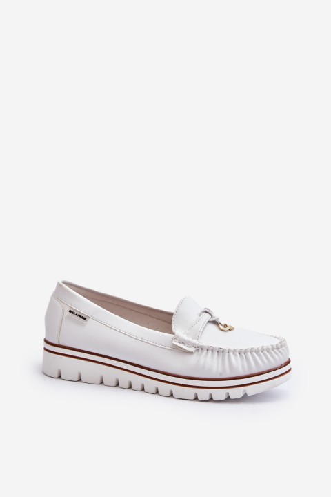 Women's White Platform Moccasins Railav