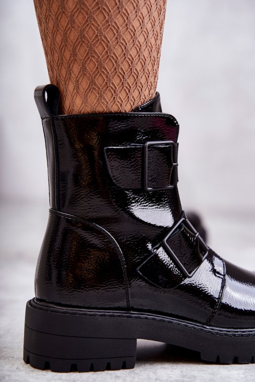 Lakuoti moteriški aulinukai su užtrauktuku