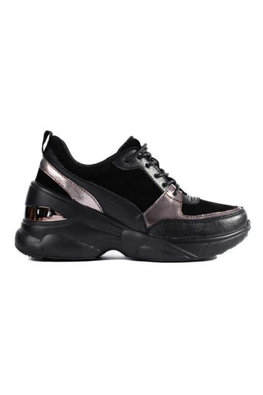 Moteriški juodi odiniai sportbačiai