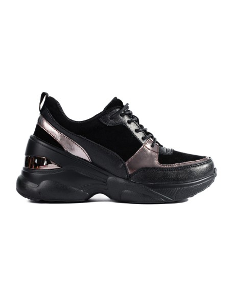 Moteriški juodi odiniai sportbačiai