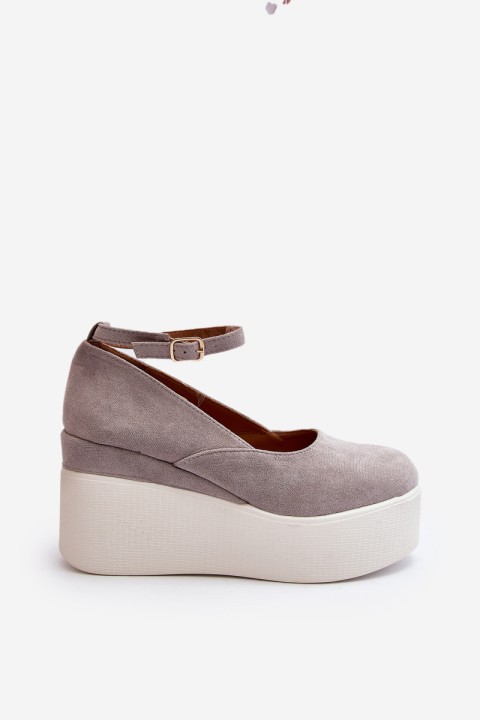 Women's Grey Wedge Espadrilles Malla