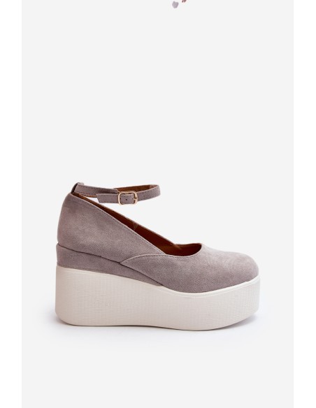 Women's Grey Wedge Espadrilles Malla