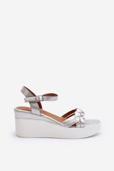 Silver Wedge Sandals Esinna