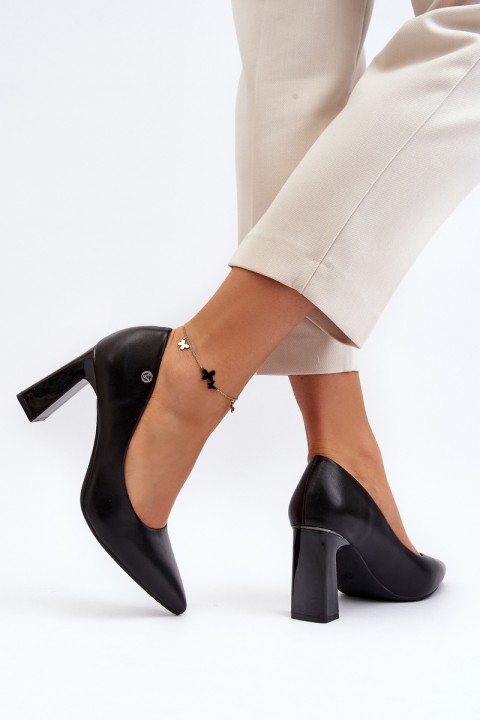 Black Eco Leather Pumps Giseleni