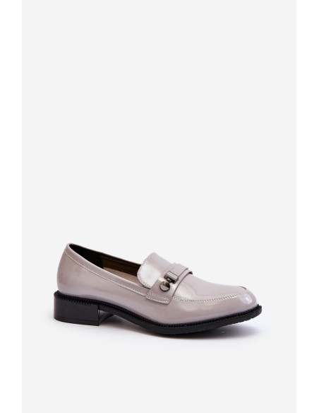 Women's Gray Patent Loafers Nerilaja