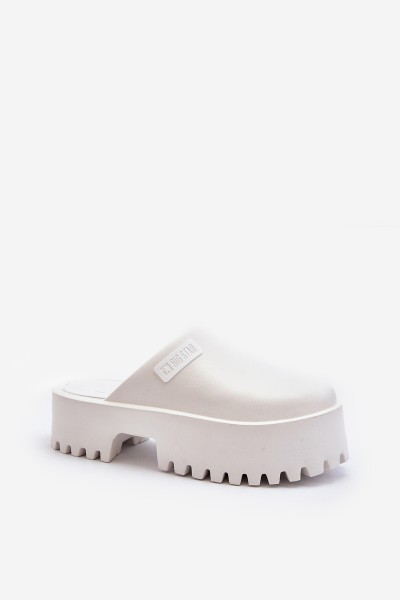 Women's Slides With Chunky Sole Big Star NN274015 White 2