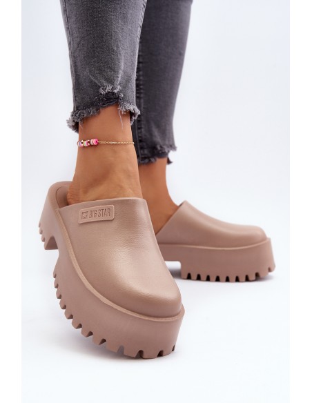 Women's Slides on Chunky Sole Big Star NN274015 White