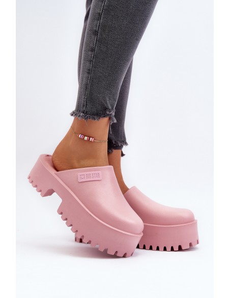 Women's Slides with Chunky Sole Big Star NN274020 Pink