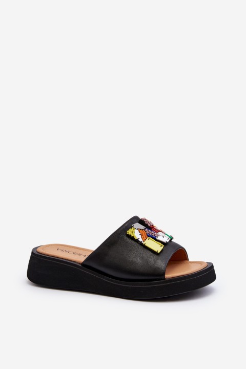 Juodos moteriškos šlepetės