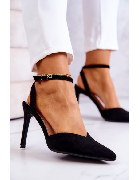 copy of Suede Buckle Heels Light green Kharen