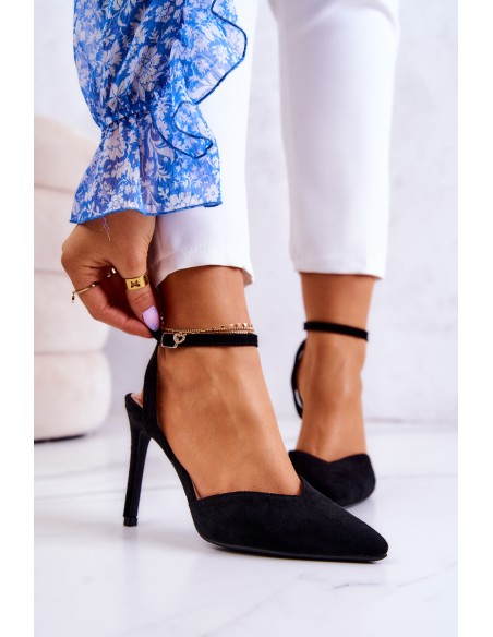 copy of Suede Buckle Heels Light green Kharen