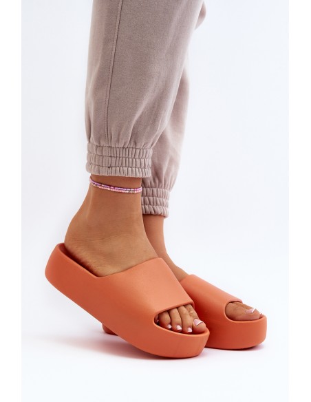 Women's Slides on Thick Sole Orange Oreithano