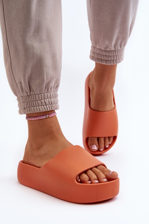 Women's Slides on Thick Sole Orange Oreithano