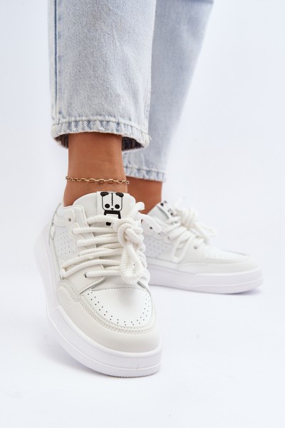 Women's White Faux Leather Sneakers Avanalis 2