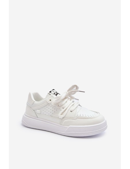 Women's White Faux Leather Sneakers Avanalis