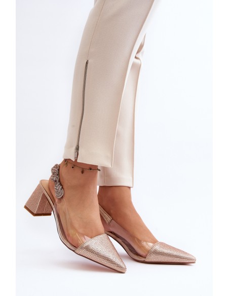 Elegant Pointed-Toe Pumps D&A MR91292-1 Champagne