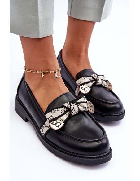 Leather Women's Loafers Black SBarski HY330