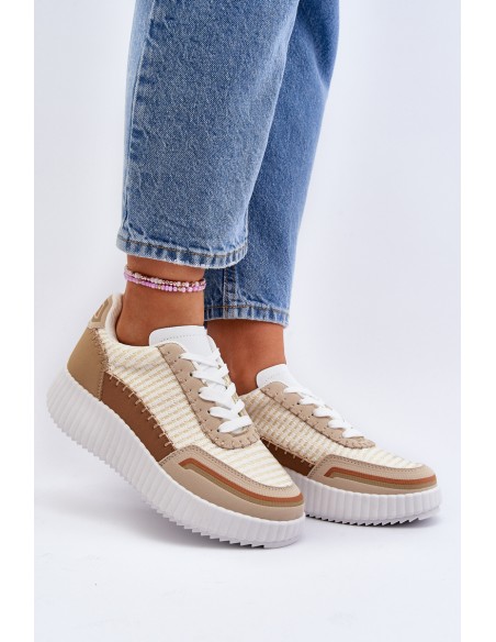 Women's Platform Sneakers in Beige Redala