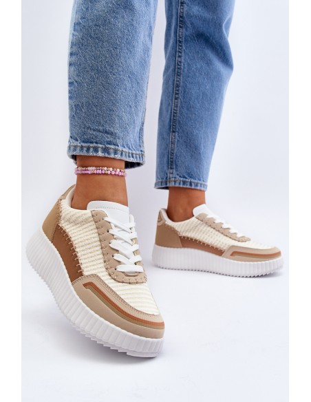 Women's Platform Sneakers in Beige Redala