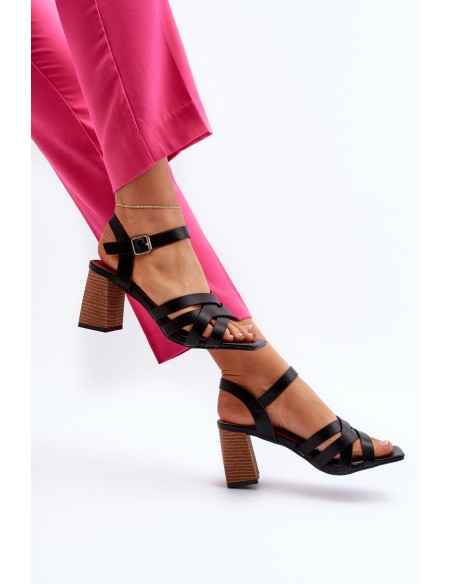 Women's Black Wedge Sandals Opifiana