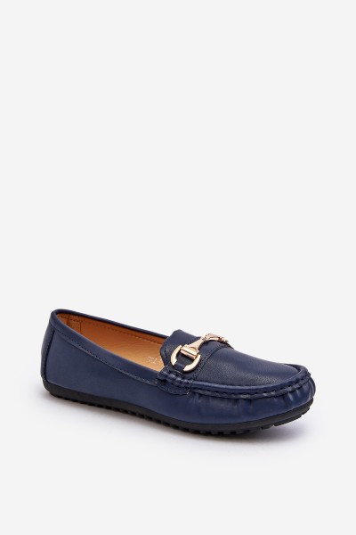 Women's Classic Eco Leather Moccasins Navy Demese 2