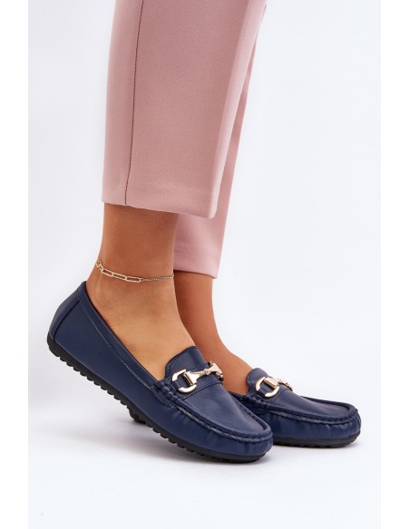 Women's Classic Eco Leather Moccasins Navy Demese