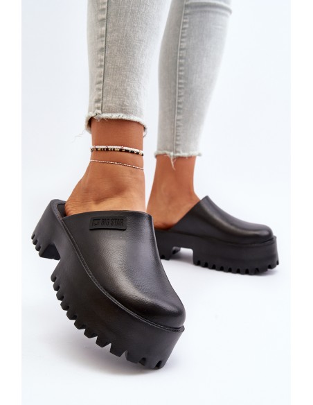 Women's Slides with Chunky Sole Big Star NN274014 Black
