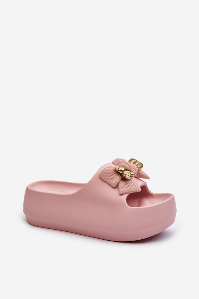 Women's Foam Flip Flops with Bow Pink Salessa 2