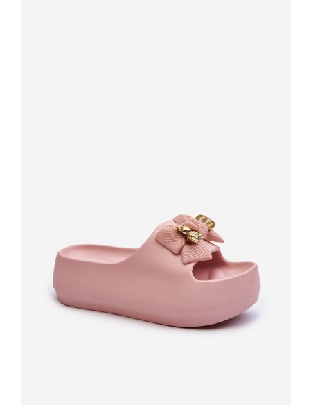 Women's Foam Flip Flops with Bow Pink Salessa