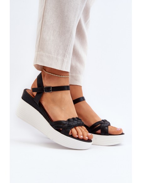 Black Wedge Sandals Esinna