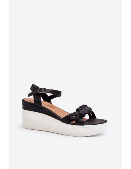 Black Wedge Sandals Esinna