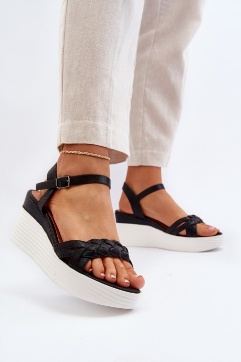 Black Wedge Sandals Esinna