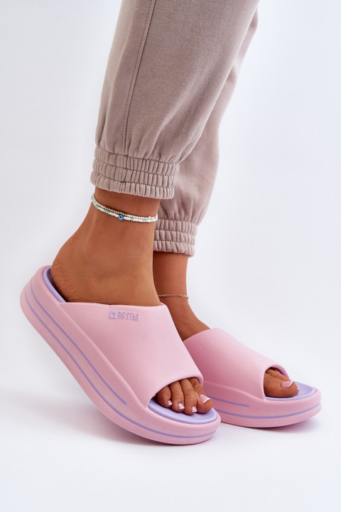 Women's Fashionable Big Star Slippers LL274A157 Light pink