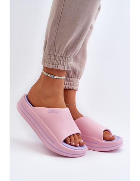 Women's Fashionable Big Star Slippers LL274A157 Light pink