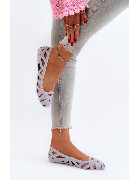 Women's Rubber Ballerina Flats Grey Salam