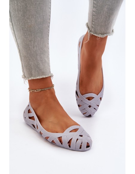 Women's Rubber Ballerina Flats Grey Salam