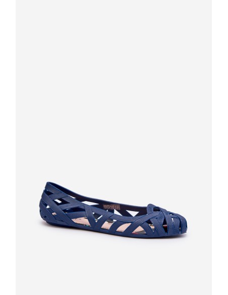 Women's Rubber Ballerina Flats Navy Blue Salam
