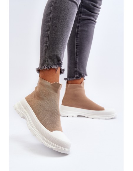 Women's Slip-On Sock Boots Brown Ilanae