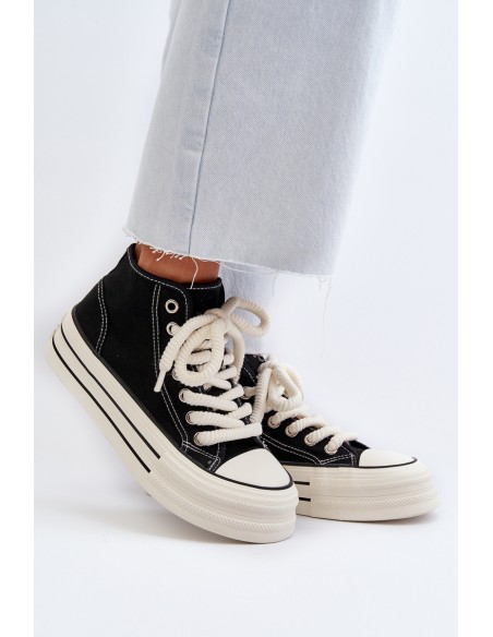 Women's Platform Sneakers Black Aineri