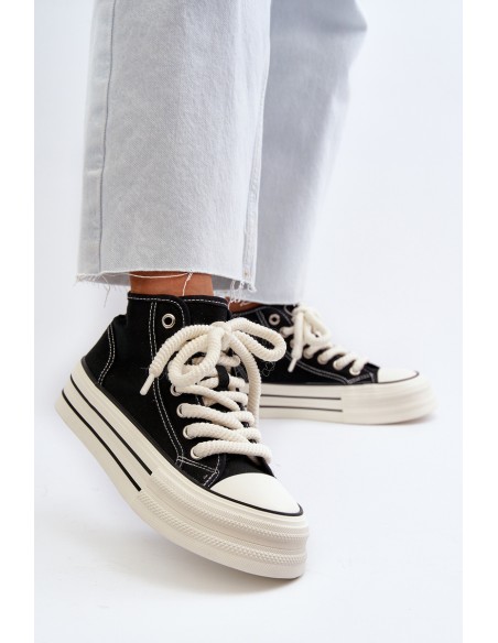Women's Platform Sneakers Black Aineri